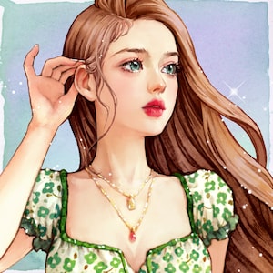 Olivia / adesivi ragazza / illustrazione acquerello