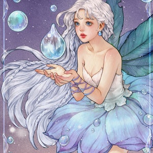 Tia / adesivi ragazza di carta / illustrazione acquerello / 4 colori