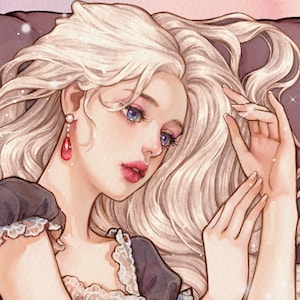 Aurora/ pegatinas de niña de papel / ilustración de acuarela / 4 colores / 40 hojas
