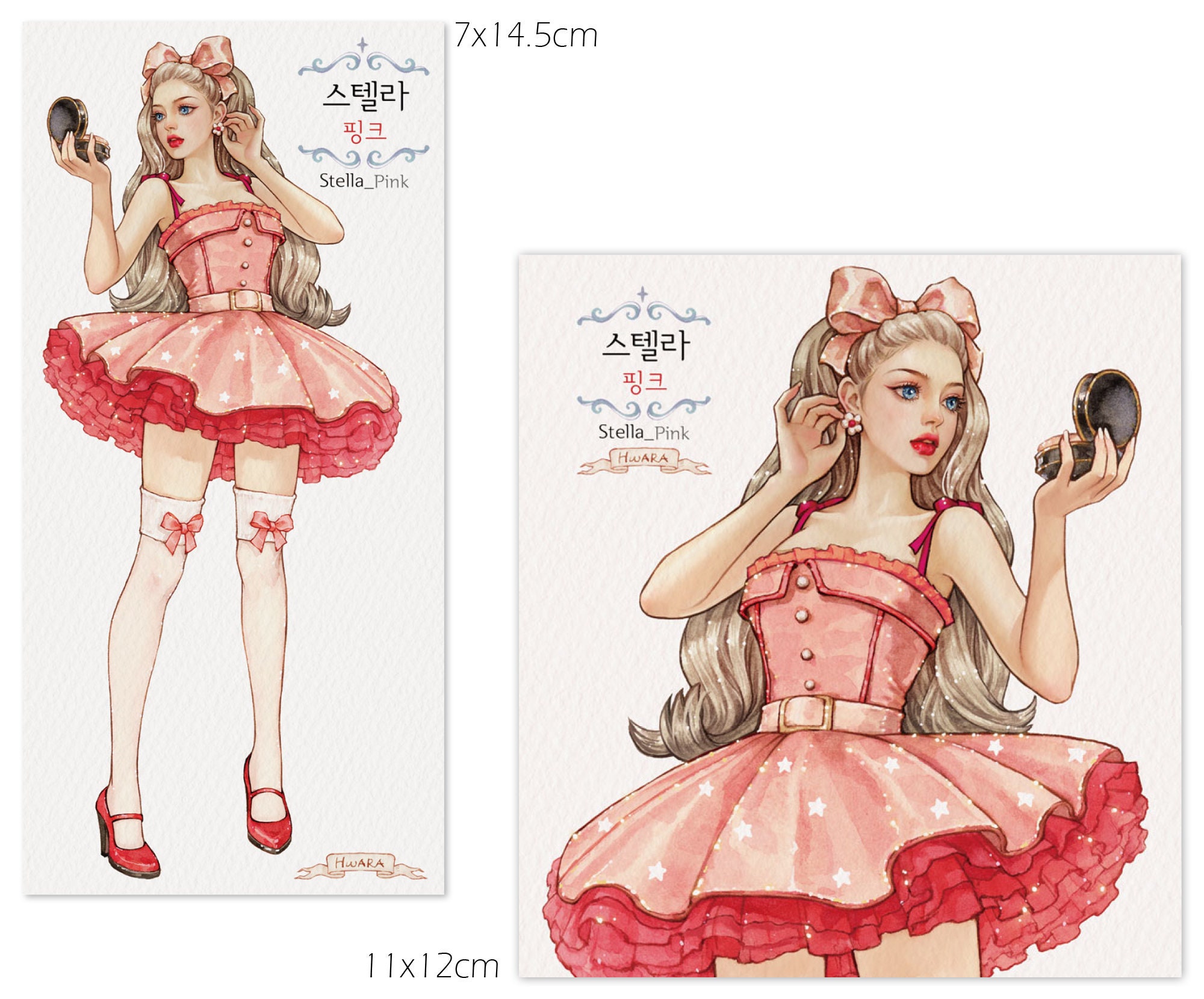 Stelle Sticker Css Stella / Paper Girl Stickers / Watercolor Illust / 4color / 40sheets - Etsy