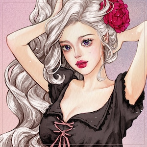 Carmen / pegatinas niña / ilustración acuarela