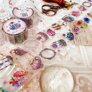 PET_Mesa de brujas y carta de amor / cinta adhesiva ilustrada