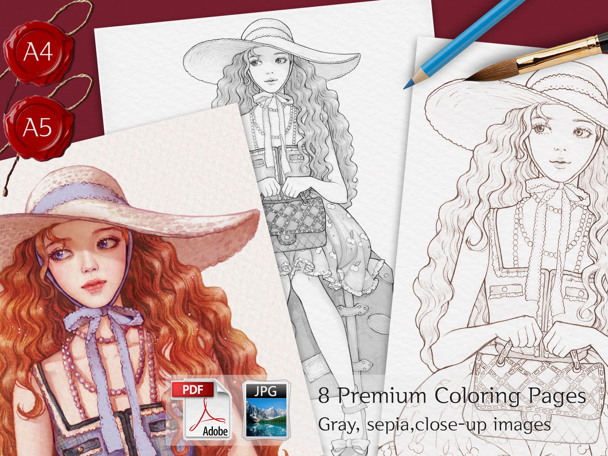 DOROTHY / Coloring Page Coloring PDF for Adults Grayscale | Etsy