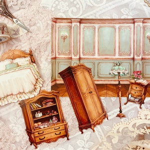 Sweet Room, adesivi di carta, illustrazioni acquerello