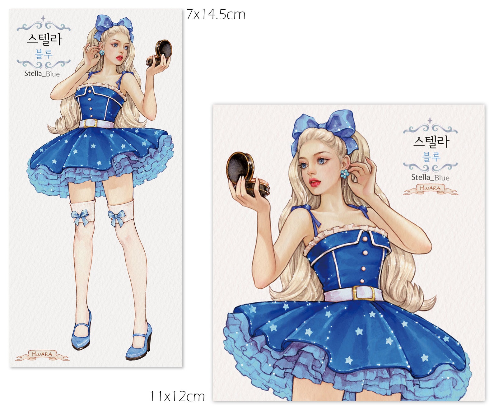 Stelle Sticker Css Stella / Paper Girl Stickers / Watercolor Illust / 4color / 40sheets - Etsy