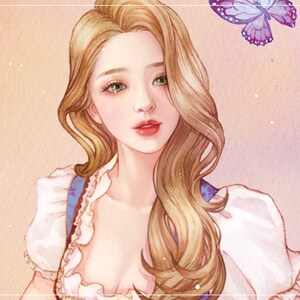Flora / pegatinas de niña / ilustración de acuarela