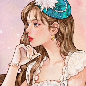 Jisoo / adesivi ragazza di carta / illustrazione acquerello / 4 colori / 40 fogli