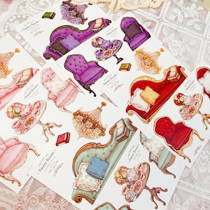 Sweet Room_Paquete de expansión / pegatinas de papel / ilustración de acuarela