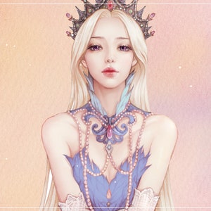 Cisne / pegatinas de niña / ilustración de acuarela