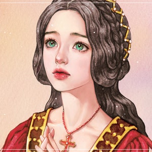 Julieta / pegatinas de niña / ilustración de acuarela