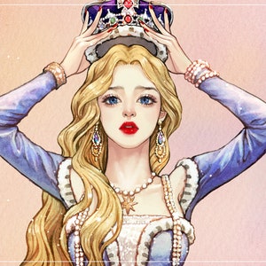 Diana, adesivi per ragazze, illustrazione acquerello