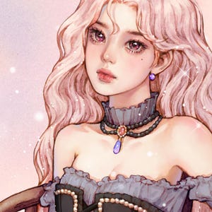 Laziel / adesivi per ragazze di carta / illustrazione acquerello / 4 colori