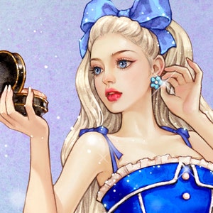 Stella / adesivi ragazza di carta / illustrazione acquerello / 4 colori / 40 fogli