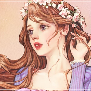 Isabel, adesivi per ragazza, illustrazioni acquerello