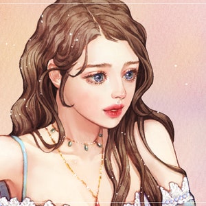 Rora / pegatinas de niña / ilustración de acuarela