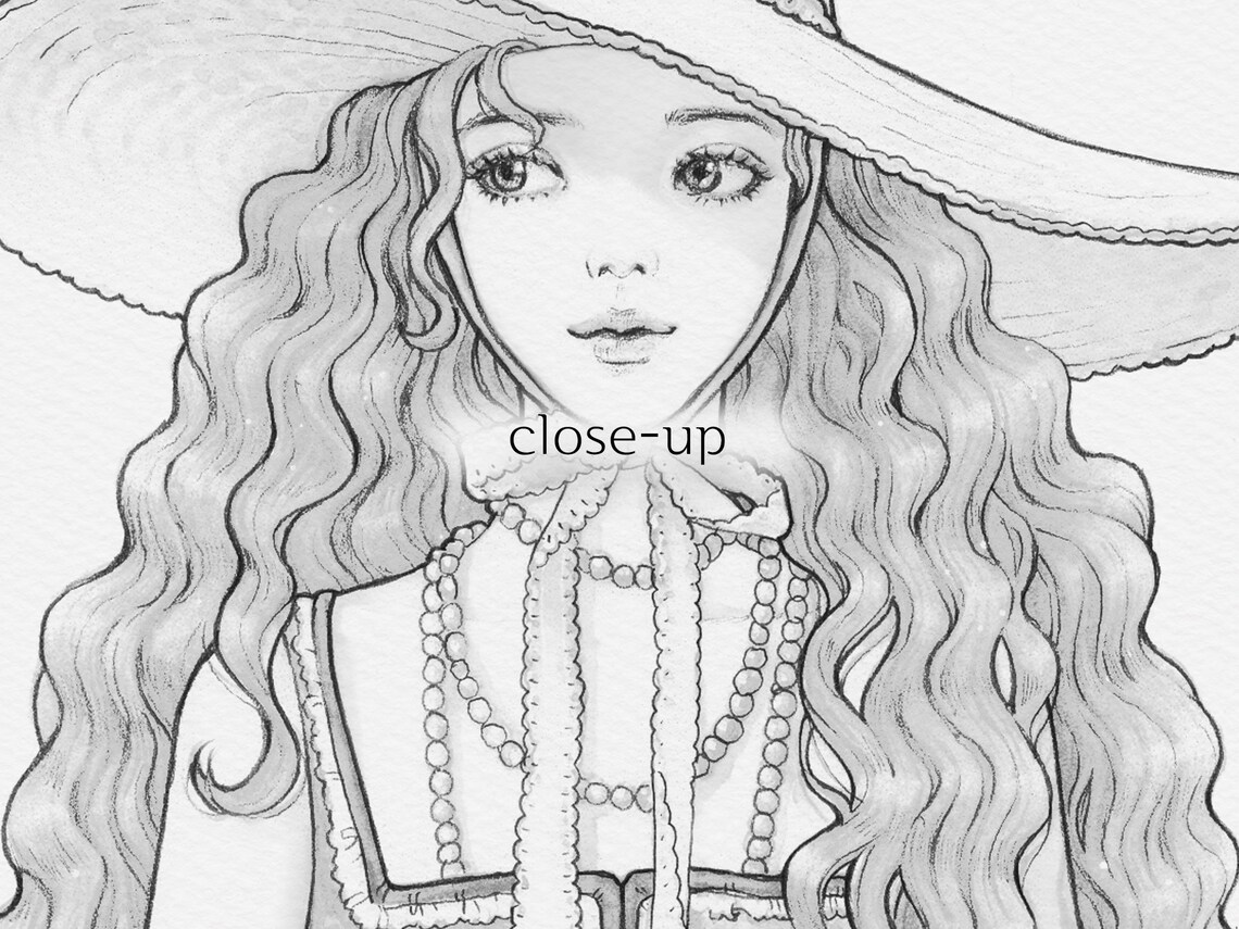DOROTHY / Coloring Page Coloring PDF for Adults Grayscale Etsy