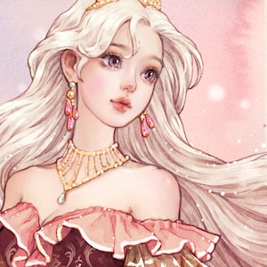 Freya / pegatinas de niña de papel / ilustración de acuarela / 4 colores