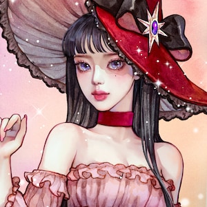 Aria, adesivi per ragazze di carta, acquerello illust, 4 colori, 40 fogli