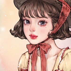 Melody / adesivi ragazza di carta / illustrazione acquerello / 4 colori