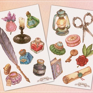 Carta de amor / Pegatinas mate transparentes / ilustración de acuarela