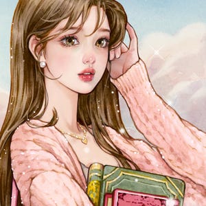 Serri / adesivi ragazza di carta / illustrazione acquerello / 4 colori