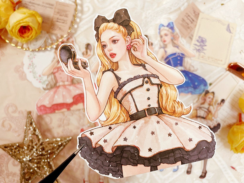 Stelle Sticker Css Stella / Paper Girl Stickers / Watercolor Illust / 4color / 40sheets - Etsy