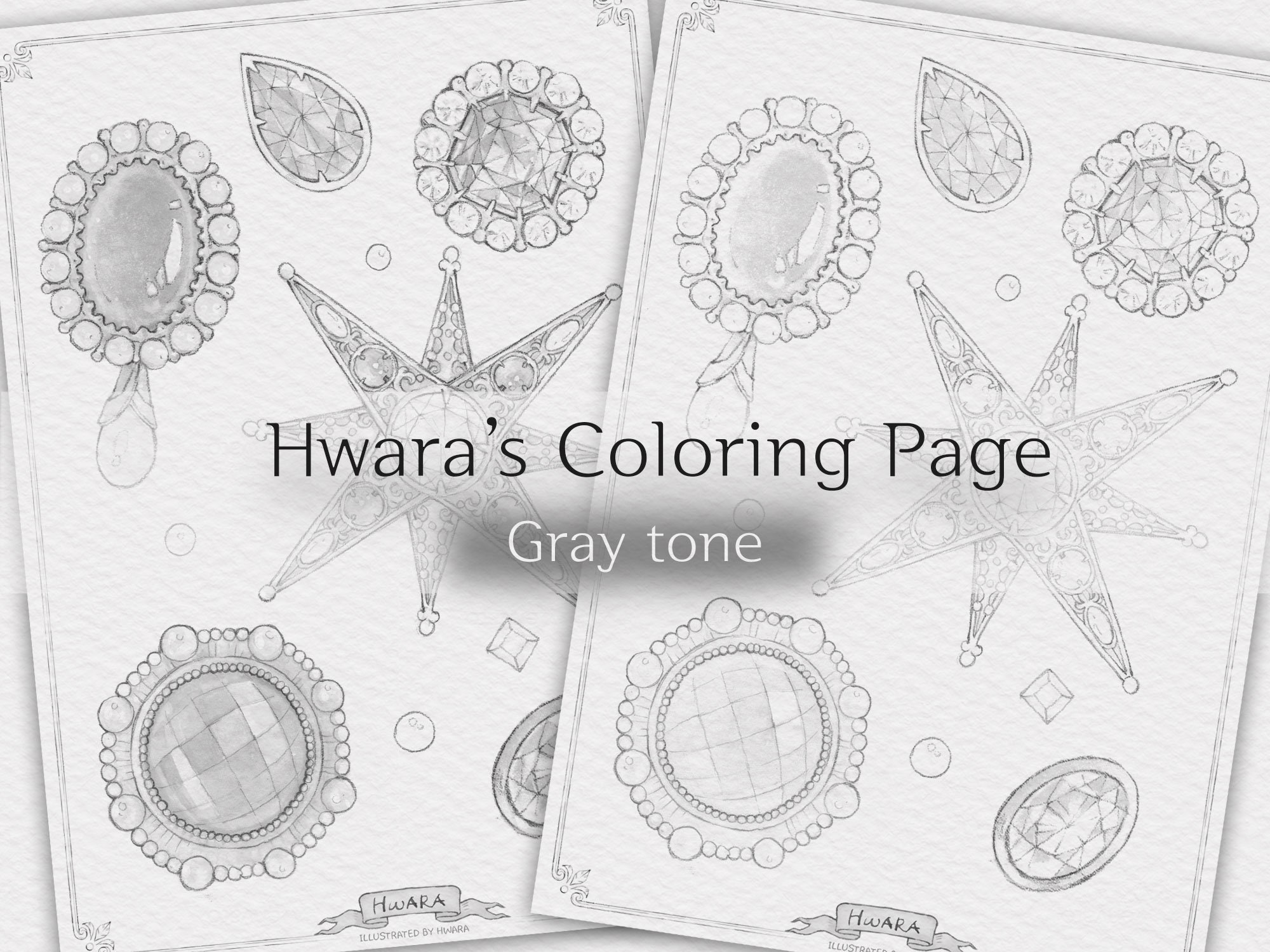 Printable Jewelry Coloring Page,8 Printable(a4, A5), Adult Coloring ...