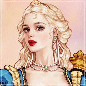 Elisabetta, adesivi per ragazze, illustrazioni acquerello