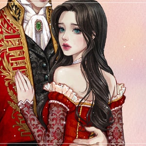 Vivienne / pegatinas de niña / ilustración de acuarela