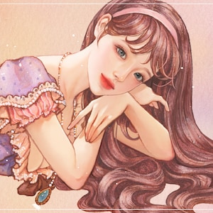Sara / pegatinas niña / ilustración acuarela