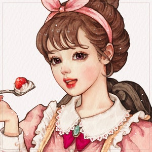 Shany, adesivi per ragazze, illustrazioni acquerello