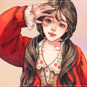 SooA / adesivi per ragazze / illustrazione acquerello