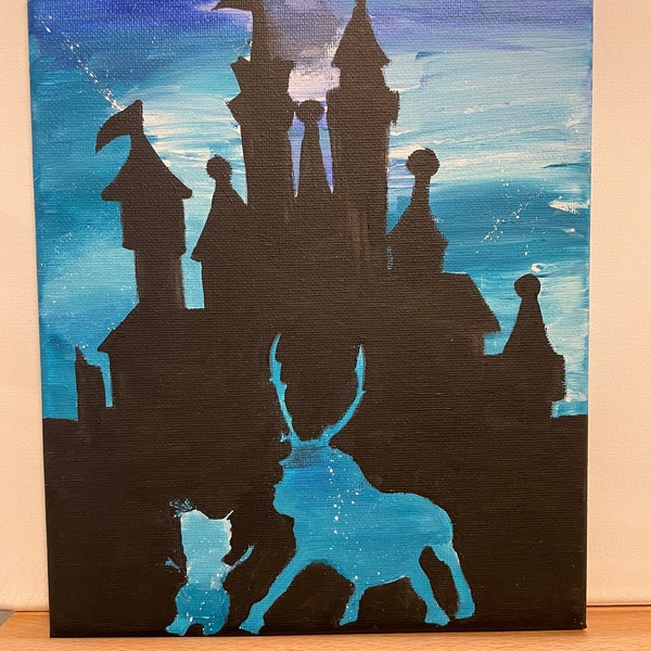 Sven & Olaf inspired -original 10x8 acrylic on canvas