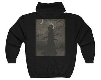 Logo & Witch - Felpa con cappuccio e zip intera