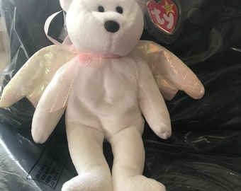 Ty 1998 Beanie Baby - Halo I The Guardian Angel - Iridescent Wings - Mint -w/tag.