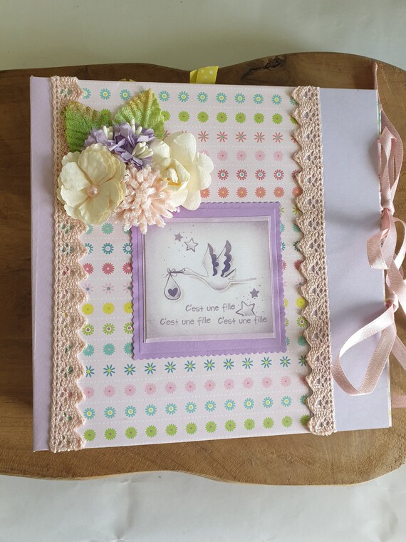 Birth Photo Album Girl Handmade Etsy