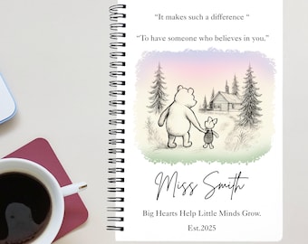Personalisiertes Lehrer Notizbuch: Winnie Puuh Wald Geschenk