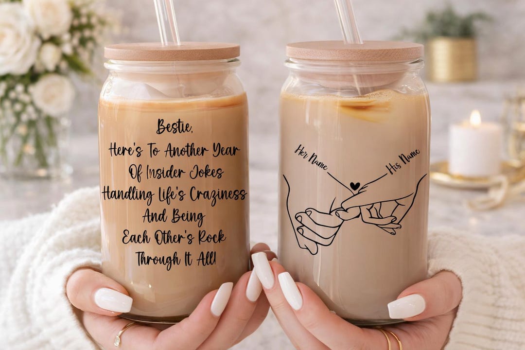 Personalised Coffee Cup, Libbey Glass, Best Friend Glass, Bestie Gift ...