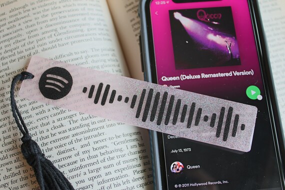 Glittery Spotify Code Resin Bookmark | Etsy