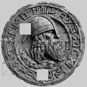 COINS Final Nordic Warrior in de serie van vier sculpturen - Perfect voor lasersnijden, 3D-printen of CNC-bewerking (voor uitdagingsmunten)