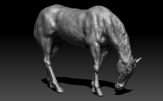 3D Digitale Pferde Grazing Skulptur Datei Zum Download Ideal Für.