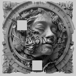 Abstrakt kvinnoansikte 3D-skulptur: Laserskärning/CNC (digital nedladdning)