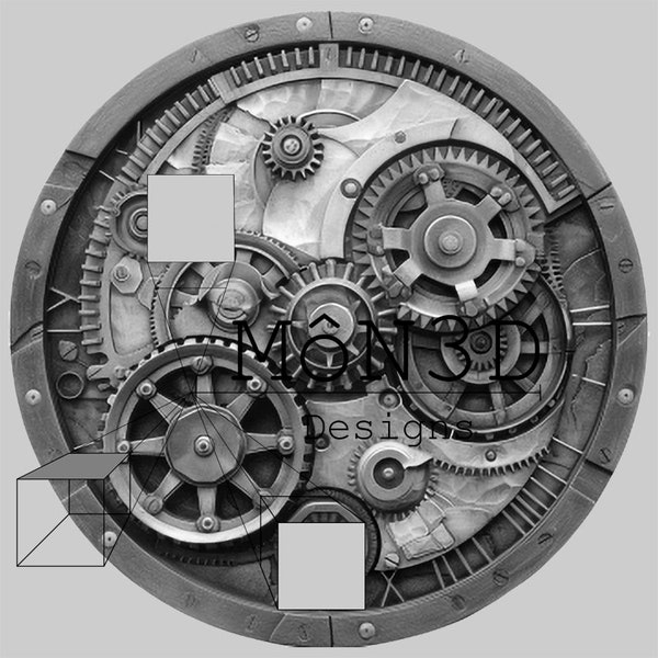 COINS Dynamic Circular Clockwork Gears 3D Relief File - Perfect for Laser Carving, 3D Printing, or CNC Machining