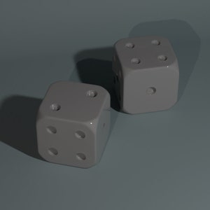 3D digital model of a dice file  for download ideal for 3d printing