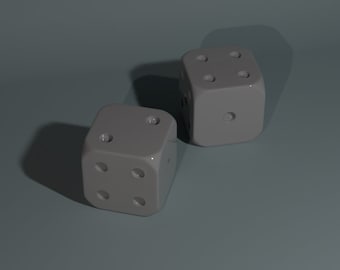 3D digital model of a dice file  for download ideal for 3d printing
