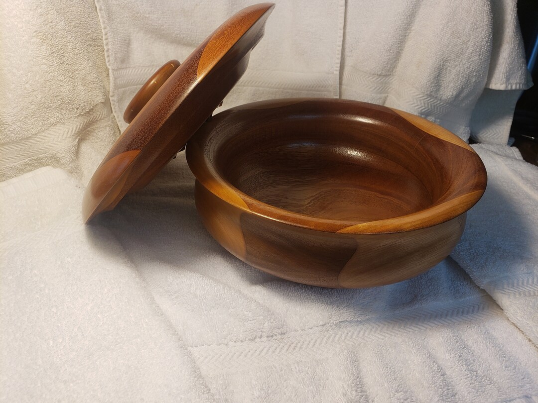 Handmade Wooden Bowl With Lid Etsy