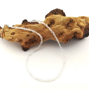 Herkimer Diamond Necklace - 925 Silver - Rock Crystal Double Terminated, Minimalist Necklace, Stone Necklace, Quartz, Length Variable 42-47 cm