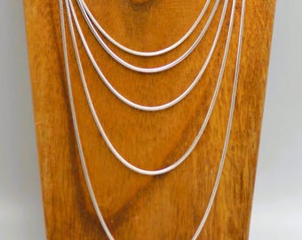 Silberkette SCHLANGE MASSIV 925 Sterling Silber 34-80cm, Schlangenkette, Schlangenhalskette, Silberhalskette, Quality Made in Italy