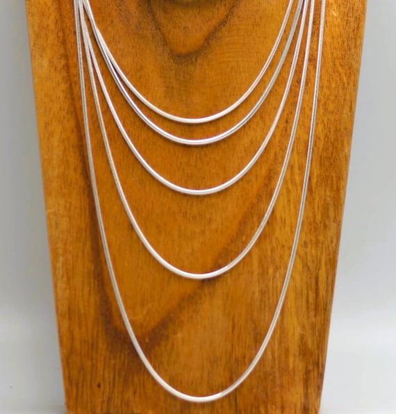 Silberkette SCHLANGE MASSIV 925 Sterling Silber 34-80cm, Schlangenkette, Schlangenhalskette, Silberhalskette, Quality Made in Italy