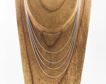 Silver curb chain, 925 sterling silver, length 38-60 cm, thickness 1.1 mm, fine curb chain, minimalist delicate chain, quality made in Italy